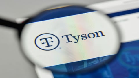 Tyson logo magnified on computer